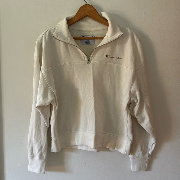 Champion Tops - Champion Cream 1/4 Zip Sweatshirt
